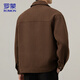 ROMON Jacket Men's Autumn and Winter Trendy Casual Loose Lapel Jacket Men's Versatile Clothes Men's Brown XL