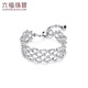 Lukfook Jewelry platinum 950 lace CNC process pull-adjustable romantic soft ring platinum ring priced GJP0014DS 2.13 grams (including labor cost 320 yuan)