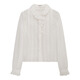 DZZIT Liu Haocun's same style ground shirt 2025 winter new girly style ruffle top for women 3J4D5501B white XS