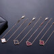 Junshi 18k real gold bracelet women's four-leaf clover AU750 rose gold white mother-of-pearl black agate carnelian 18K rose red agate