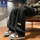 Woodpecker casual sweatpants men's autumn and winter new American trend sports loose thickened straight wide leg long pants men's style apricot XL recommended 130-145Jin Jin equals 0.5 kg