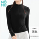 NOME half-zip bottoming shirt for women in autumn and winter slim fit polar fleece warm outdoor top long-sleeved T-shirt white L