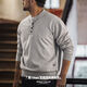 Madden workwear American retro Henry collar woolen sweatshirt half-breasted casual sports long-sleeved bottoming shirt for men in autumn oatmeal color S S
