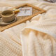 Yusenyi Stone Bridge Blanket Summer Office Nap Blanket Sleeping Thin Aviation Blanket Beibei Velvet Blanket Pineapple Check-Beige 180*200cm Single Noon Break Blanket Approximately 24Jin Jin equals 0.5kg