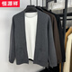 
Hengyuanxiang high-end cardigan jacket men's mulberry silk V-neck sweater knitted sweater shawl autumn and winter men's fashion sheep shirt black 170/L