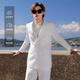 Guillaume de Mons haute couture craftsmanship including cashmere wool suit suit for men white suit for groom and wedding dress for man Han jade white top + trousers 52