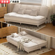 Tang Kaiyi folding sofa bed dual-purpose small apartment living room rental bedroom can sit and lie down on the lazy small sofa 2025 new style cream white high-density rebound sponge backrest adjustable in 3 levels - can sit, lie down and sleep small double seat 120cm cat scratch leather easy to fold