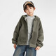 Duojia boys' fleece jacket winter children's one-piece fleece silhouette casual jacket medium and large children's composite splicing polar fleece top