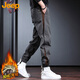 JEEP Casual Pants Men's Autumn and Winter Loose Leg Work Pants Men's Trendy and Versatile Men's Pants Gray 2XL