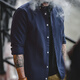Madden workwear American casual brushed Oxford shirt long-sleeved coat pure cotton Oxford cloth thin shirt men's spring and autumn navy blue 2026 spring new style/inch shirt thin jacket/clothes men's top 2XL