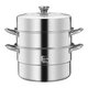 304 stainless steel multi-layer steamer thickened double bottom straight steamer induction cooker gas stove universal 3 layers 32cm