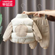 Three-piece set Leba Mouse children's clothing children's suit sweatshirt plus velvet winter clothing new style fashionable boy baby clothes 1-6 years old infants and girls thickened vest cotton pants trendy khaki color (vest + sweatshirt + pants) 90 size recommended 1-2 years old (height 80-90cm)
