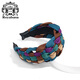 Royal sasa royal salsa braided mix and match contrasting color headband with wide brim to cover white hair and show face small headband hairpin to wash face and collect broken hair accessories
