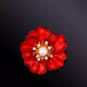 Kamalun (KAMALUN) luxury red rich flower peony brooch high-end women's corsage suit coat temperament pin gift to elder leaders Danhua Yingzhen brooch set