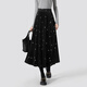 She Chi Xingkong Velvet Skirt Women's 2025 Autumn New Retro Elegant High Waist A-Line Midi Skirt