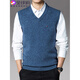 TOMMY JEANS Tommy Cardigan Men's V-neck Vest Middle-aged Dad Sweater Vest Vest Winter Warm Bottoming Shirt V/Collar Green XL 180/100A Recommended 160-180Jin Jin equals 0.5 kg
