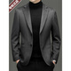 EMZ Ordos High-end Cashmere Suit Jacket Men's Autumn Warm Pure Wool Woolen Suit Middle-aged Top Dark Gray Solid Color M 170