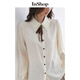 InShop shopping mall same style new women's retro literary college style bow tie shirt age-reducing long-sleeved top apricot S