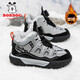 BOBDOG boys' cotton shoes 2025 winter new large cotton shoes plus velvet anti-slip autumn and winter children's sports shoes girls snow boots black gray plus velvet large cotton TS6088 31 shoe inner length 19.8cm