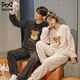 Cat Man (MiiOW) Cartoon Flannel Couple Pajamas Women's Plus Velvet Thickened Suit Men's Loose Large Size Warm Coral Fleece Home Clothing H7786 Couple M Women