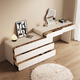 Dipu cream style one-piece dressing table bedroom small apartment storage cabinet light luxury Internet celebrity makeup table T12 bay window table 1m dressing table + 1.2m cupboard + acrylic makeup stool + mirror