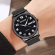 BOARRNE junior high school students and high school students' watches for men and women, high school entrance examination, college entrance examination, civil servant special luminous silent watch, black 40 plates, steel band men's watch (calendar)