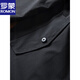 Romon Black Extra Large Size 2025 Spring and Autumn New Men's Hooded Mid-Length Parka Windbreaker Men Black XL