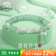 Chinese jewelry sterling silver lotus bamboo bracelet for women, light luxury high-end Hetian jade bracelet, commemorative birthday gift for girlfriend