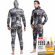 Big Tuan Xiaoyuan 5mm thickened wetsuit for men with split warm snorkeling and cold protection professional deep diving equipment long-sleeved swimsuit for women upgraded version 1551 split 1.5mm aqua blue S