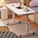 Yulin movable desk computer desk office desk student home bedroom table lift workbench bedside table YLZ22 80*60cm white-(hand lift + universal wheel)