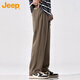 Jeep (JEEP) pants men's sweatpants autumn and winter wide-leg casual pants loose straight sports pants men's Khaki XL