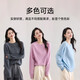
MUSLEY QUEEN cashmere cardigan for women 25 autumn new round neck wool velvet soft sweater solid color seamless knit sweater light yellow one size