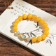 Italian natural Russian beeswax bracelets for women collectible chicken fat gold inlaid jade gourd original light luxury national style bracelet 10mm flawless chicken fat honey (with certificate)