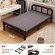 Folding sheet, single bed, home adult rental house, simple bed, office lunch break bed, dormitory convenient hard iron bed, 120cm wide, silent and thickened - no installation required