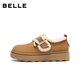 Belle retro fur edge snow boots for women 2025 winter new mall same style comfortable fur casual shoes E5N1DDM5 pre-sale brown 37 (235mm)