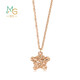Chow Sang Sang 18K rose gold mint series star-shaped rose gold color gold pendant necklace for women 91600N 45 cm