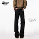 Popeye advanced American slim scimitar jeans for men in autumn and winter slightly flared straight pants DK84 black XL