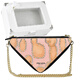 PRADA Diamond Girl Hand-painted Beads Chain Oxidized Cosmetic Bag Handbag Crossbody Bag Pink Diamond Sweetheart-Black Gift Box