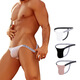 Sexy Men's Thong Bikini Style Modal Low Waist Solid Color Breathable T-Pants White L