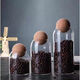 Modern simple kitchen sealed can cork spherical coffee bean can tea can miscellaneous grains seasoning nut moisture-proof can small 500ml 1 500ml
