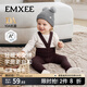 EMXEE children's leggings, children's lifting pants, men's and women's overalls, baby overalls, autumn woolen knitted pants, red brown 80 cm 9-18 months