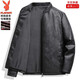 Playboy Men's Motorcycle PU Leather Autumn and Winter Plus Velvet New Jacket Solid Color Stand Collar Slim Handsome Jacket Men's Top Burgundy Spring and Autumn Style 6XL