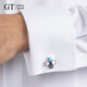 GENSZ GT GENSZ natural shell lucky four-leaf clover cufflinks French shirt accessories men's decorative gifts gift box colorful clover French cufflinks