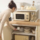 Fantasy kitchen microwave shelf storage rack multi-layer multi-layer household oven countertop rice cooker storage shelf length 89-109 width 24 height 22cm stainless steel tube left and right retractable