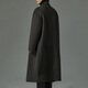 Homlean Korean style woolen coat for men winter thickened mid-length high-end double-breasted coat HK30 matte black XL