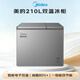 Midea 210L dual-temperature double-box household freezer large freezer small refrigeration dual-purpose horizontal freezer refrigerator electronic temperature control first-level energy efficiency BCD-210DKEM (E) gray