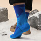 AUN thermal socks for men in autumn and winter, cold-proof outdoor socks, sports towel bottoms, solid color cotton socks, velvet thickened mid-calf socks, 1 dark blue, 1 gray white, 1 green, 1 blue, 4 pairs, one size fits all _(39-45.5)