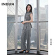Enshang Enshang Summer Linen Tencel Minimalist Wide Leg Suit Pants Gray L