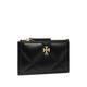 Tory Burch Women's Card Holder Card Storage Card Storage Portable Carry Non-Slip Design Black Calfskin Quilted Texture Black TU