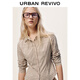 UR2026 Spring New Women's Casual Contrast Color Plaid Lapel Cardigan Shirt UYY250108 Khaki Brown Plaid S